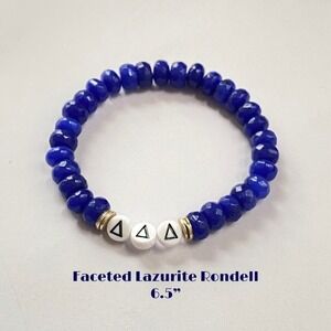Faceted Lazurite Rondell Beads Bracelet
